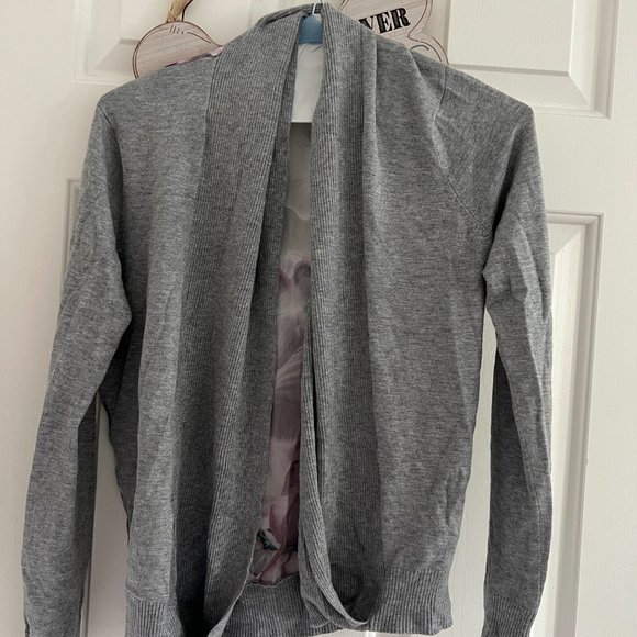 Ted Baker Rohani illuminated bloom grey purple floral cardigan sweater size 1 - Picture 6 of 11
